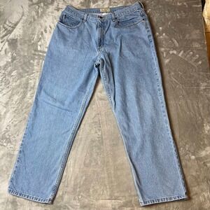 LL Bean Relaxed Fit Light Wash Denim Jeans 36x30 Cotton Classic Menswear